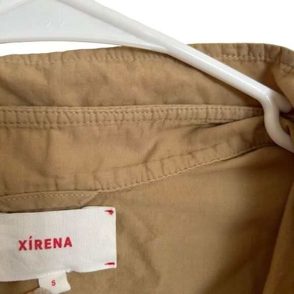 Xirena Brown Taupe  100% Cotton Button Down Shirt Long Sleeve Size S - Picture 4 of 6